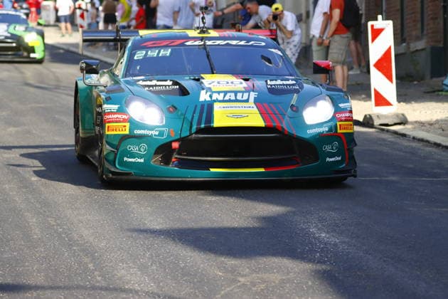 RECORD DATE NOT STATED 700 Nicolas Baert (BEL) Xavier Knauf (BEL) Gregory Servais (BEL) Sarah Bovy (BEL), Aston Martin Vantage AMR GT3 Evo, Team Comtoyou Racing (BEL) bei der Parade in den Strassen von Spa BEL, Motorsport, CrowdStrike 24H Of Spa, Spa-Francorchamps, Circuit Spa-Francorchamps, Belgien, Mittwoch, Parade, 24.06.2026 BEL, Motorsport, CrowdStrike 24H Of Spa, Spa-Francorchamps, Circuit Spa-Francorchamps, Belgien, Mittwoch, Parade, 24.06.2026 Spa-Francorchamps *** 700 Nicolas Baert BEL, Xavier Knauf BEL, Gregory Servais BEL, Sarah Bovy BEL, Aston Martin Vantage AMR GT3 Evo, Team Comtoyou Racing BEL during the parade through the streets of Spa BEL, Motorsports, CrowdStrike 24H of Spa, Spa Francorchamps, Spa Francorchamps Circuit, Belgium, Wednesday, parade, June 24, 2026 BEL, motorsports, CrowdStrike 24H of Spa, Spa Francorchamps, Spa-Francorchamps Circuit, Belgium, Wednesday, parade, June 24, 2026, Spa-Francorchamps Copyright: xEibner-Pressefoto JuergenxAugstx EP_JAT