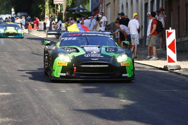 RECORD DATE NOT STATED 35 Gaspard Simon (FRA) Rthan Ischer (CHF) Mateo Villagomez () Maxim Robin (FRA), Aston Martin Vantage AMR GT3 Evo, Team: Walkenhorst Motorsport (GER) bei der Parade in den Strassen von Spa BEL, Motorsport, CrowdStrike 24H Of Spa, Spa-Francorchamps, Circuit Spa-Francorchamps, Belgien, Mittwoch, Parade, 24.06.2026 BEL, Motorsport, CrowdStrike 24H Of Spa, Spa-Francorchamps, Circuit Spa-Francorchamps, Belgien, Mittwoch, Parade, 24.06.2026 Spa-Francorchamps *** 35 Gaspard Simon FRA Rthan Ischer CHF Mateo Villagomez Maxim Robin FRA, Aston Martin Vantage AMR GT3 Evo, Team Walkenhorst Motorsport GER during the parade through the streets of Spa BEL, Motorsports, CrowdStrike 24H of Spa, Spa Francorchamps, Spa Francorchamps Circuit, Belgium, Wednesday, parade, June 24, 2026 BEL, motorsports, CrowdStrike 24H of Spa, Spa Francorchamps, Spa-Francorchamps Circuit, Belgium, Wednesday, parade, June 24, 2026, Spa-Francorchamps Copyright: xEibner-Pressefoto JuergenxAugstx EP_JAT