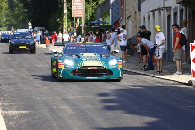 RECORD DATE NOT STATED 21 Oliver Soederstroem (SWE) Sebastien Baud (FRA) Kobe Pauwels (BEL) Atur Dorison (ITA), Aston Martin Vantage AMR GT3 EVO, Team: Comtoyou Racing (BEL) bei der Parade in den Strassen von Spa BEL, Motorsport, CrowdStrike 24H Of Spa, Spa-Francorchamps, Circuit Spa-Francorchamps, Belgien, Mittwoch, Parade, 24.06.2026 BEL, Motorsport, CrowdStrike 24H Of Spa, Spa-Francorchamps, Circuit Spa-Francorchamps, Belgien, Mittwoch, Parade, 24.06.2026 Spa-Francorchamps *** 21 Oliver Soederstroem SWE, Sebastien Baud FRA, Kobe Pauwels BEL, Atur Dorison ITA, Aston Martin Vantage AMR GT3 EVO, Team Comtoyou Racing BEL during the parade through the streets of Spa BEL, Motorsports, CrowdStrike 24H of Spa, Spa-Francorchamps, Circuit de Spa-Francorchamps, Belgium, Wednesday, parade, June 24, 2026 BEL, motorsports, CrowdStrike 24H of Spa, Spa-Francorchamps, Spa-Francorchamps Circuit, Belgium, Wednesday, parade, June 24, 2026, Spa-Francorchamps Copyright: xEibner-Pressefoto JuergenxAugstx EP_JAT
