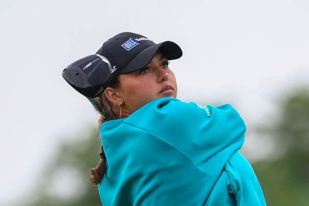 June 25, 2026, Chaska, Minnesota, United States: ALEXA PANO watches her shot at hole three. This is the first day of the 2026 KPMG WomenÃ¢â‚¬â ¢s PGA, Golf Herren Championship at Hazeltine National Golf Course in Chaska Minnesota. Chaska United States - ZUMAt166 20260625_zsp_t166_024 Copyright: xMichaelxTurnerx