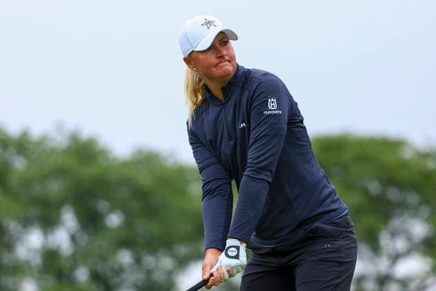 June 25, 2026, Chaska, Minnesota, United States: ANNA NORDQVIST looks on at hole three. This is the first day of the 2026 KPMG WomenÃ¢â‚¬â ¢s PGA, Golf Herren Championship at Hazeltine National Golf Course in Chaska Minnesota. Chaska United States - ZUMAt166 20260625_zsp_t166_027 Copyright: xMichaelxTurnerx