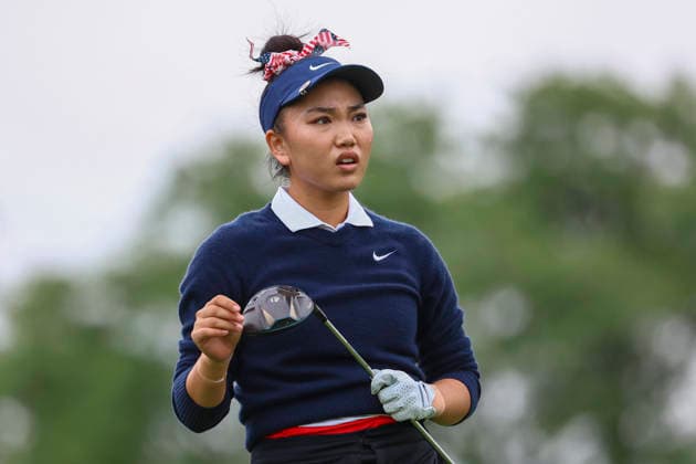June 25, 2026, Chaska, Minnesota, United States: LUCY LI reacts to her drive at hole three. This is the first day of the 2026 KPMG WomenÃ¢â‚¬â ¢s PGA, Golf Herren Championship at Hazeltine National Golf Course in Chaska Minnesota. 2026 KPMG WomenÃ¢â‚¬â ¢S PGA Championship - Day 1  - ZUMAt166 20260625_zsp_t166_044 Copyright: xMichaelxTurnerx