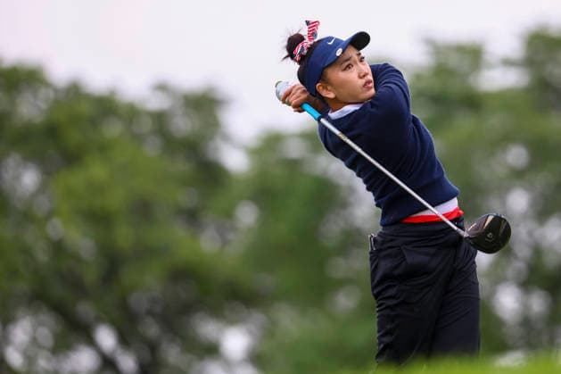June 25, 2026, Chaska, Minnesota, United States: LUCY LI watches her shot at hole three. This is the first day of the 2026 KPMG WomenÃ¢â‚¬â ¢s PGA, Golf Herren Championship at Hazeltine National Golf Course in Chaska Minnesota. 2026 KPMG WomenÃ¢â‚¬â ¢S PGA Championship - Day 1  - ZUMAt166 20260625_zsp_t166_048 Copyright: xMichaelxTurnerx