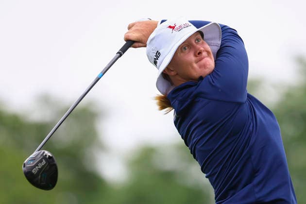 June 25, 2026, Chaska, Minnesota, United States: INGRID LINDBLAD watches her drive at tee three. This is the first day of the 2026 KPMG WomenÃ¢â‚¬â ¢s PGA, Golf Herren Championship at Hazeltine National Golf Course in Chaska Minnesota. Chaska United States - ZUMAt166 20260625_zsp_t166_046 Copyright: xMichaelxTurnerx
