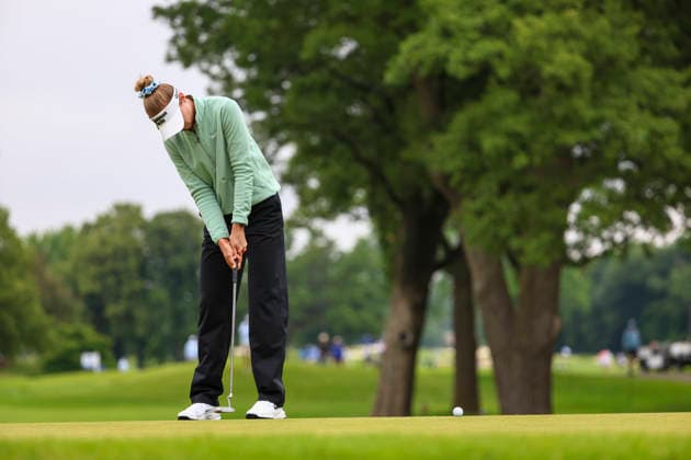 June 25, 2026, Chaska, Minnesota, United States: NELLY KORDA putts at hole three. This is the first day of the 2026 KPMG WomenÃ¢â‚¬â ¢s PGA, Golf Herren Championship at Hazeltine National Golf Course in Chaska Minnesota. Chaska United States - ZUMAt166 20260625_zsp_t166_053 Copyright: xMichaelxTurnerx