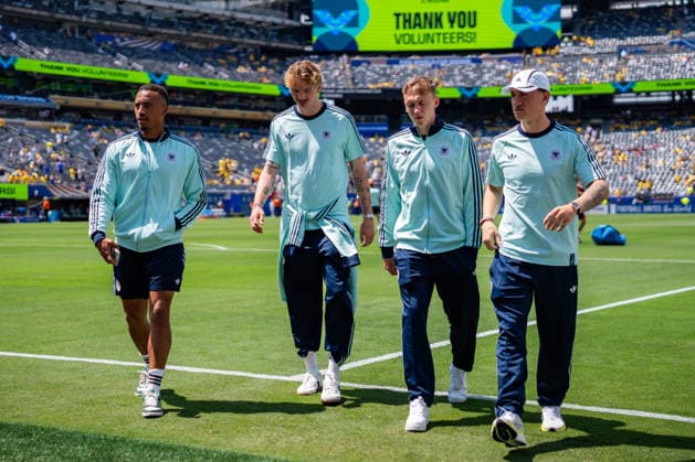 FIFA Fussball Weltmeisterschaft 2026, Gruppe E, Spiel 3, Ecuador vs Deutschand, 25.06.2026, Metlife-Stadion in New Jersey Jamie Leweling (Deutschland) Maximilian Beier (Deutschland) Nick Woltemade (Deutschland) Angelo Stiller (Deutschland) *** 2026 FIFA World Cup, Group E, Match 3, Ecuador vs. Germany, June 25, 2026, MetLife Stadium in New Jersey Jamie Leweling (Germany) Maximilian Beier (Germany) Nick Woltemade (Germany) Angelo Stiller (Germany) Copyright: xBahhoxKarax