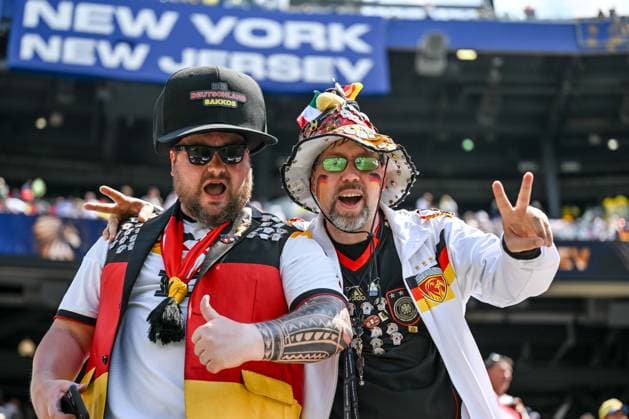 German Supporters during the FIFA World Cup, WM, Weltmeisterschaft, Fussball 2026 Group I match between Norway and Senegal at New York New Jersey Stadium on June 22, 2026 in East Rutherford, United States. (Photo by Harry Langer DeFodi Images) - *** German fans during the 2026 FIFA World Cup Group I match between Norway and Senegal at New York New Jersey Stadium on June 22, 2026, in East Rutherford, United States. Photo by Harry Langer, DeFodi Images