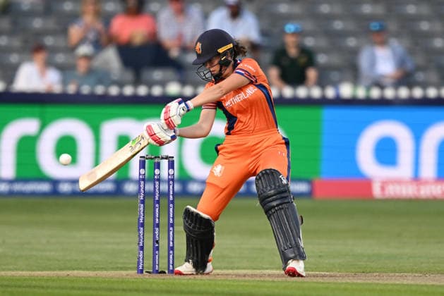 South Africa Women v Netherlands Women, ICC Women s T20 World Cup Phebe Molkenboer of Netherlands plays an attacking shot during the ICC Women s T20 World Cup match between South Africa Women and Netherlands Women at the Seat Unique Stadium, Bristol, UK on 25 June 2026. Bristol Seat Unique Stadium Gloucestershire UK Editorial use only , Copyright: xGrahamxHuntx PSI-24401-0066