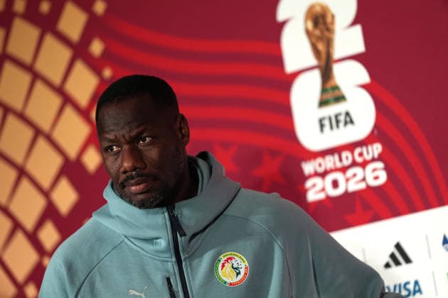press conference, PK, Pressekonferenz ahead of Senegal v Iraq - 2026 FIFA World Cup, WM, Weltmeisterschaft, Fussball TORONTO, CANADA - JUNE 25 : Head Coach of Senegal Pape Thiaw attends a press conference one day ahead of their Group I match against Iraq at the 2026 FIFA World Cup in Toronto, Ontario, Canada on June 25, 2026. Mert Alper Dervis Anadolu Ontario Canada. Editorial use only. Please get in touch for any other usage.  Copyright: x2026xAnadoluxMertxAlperxDervisx