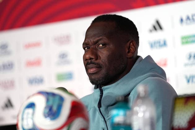 press conference, PK, Pressekonferenz ahead of Senegal v Iraq - 2026 FIFA World Cup, WM, Weltmeisterschaft, Fussball TORONTO, CANADA - JUNE 25 : Head Coach of Senegal Pape Thiaw attends a press conference one day ahead of their Group I match against Iraq at the 2026 FIFA World Cup in Toronto, Ontario, Canada on June 25, 2026. Mert Alper Dervis Anadolu Ontario Canada. Editorial use only. Please get in touch for any other usage.  Copyright: x2026xAnadoluxMertxAlperxDervisx