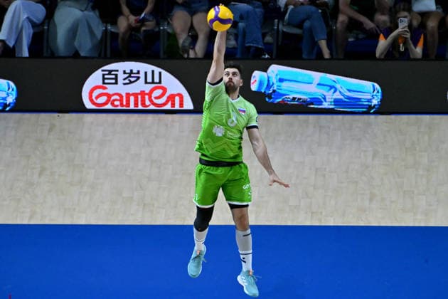 LJUBLJANA, SLOVENIA - JUNE 25: Uros Planinsic of Slovenia during the FIVB Men s Volleyball Nations League match between Slovenia and Bulgaria at Arena Stozice, Ljubljana on June 25, 2026 in Ljubljana, Slovenia. (Photo by Igor Kupljenik Sports Press Photo).  Copyright: xIgorxKupljenikx xSPPx Sportspressphoto_SPR176694