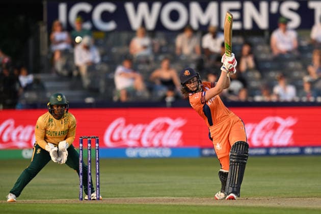 South Africa Women v Netherlands Women, ICC Women s T20 World Cup Phebe Molkenboer of Netherlands plays an attacking shot during the ICC Women s T20 World Cup match between South Africa Women and Netherlands Women at the Seat Unique Stadium, Bristol, UK on 25 June 2026. Bristol Seat Unique Stadium Gloucestershire UK Editorial use only , Copyright: xGrahamxHuntx PSI-24401-0093