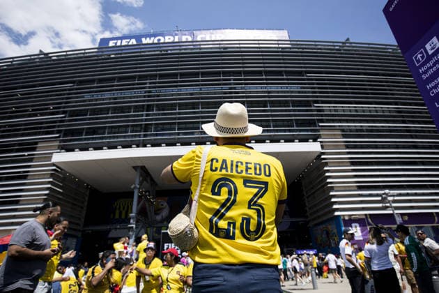 Germany v Ecuador - FIFA World Cup, WM, Weltmeisterschaft, Fussball 2026 - Group E NEW JERSEY, USA - JUNE 25 Fans gather before the Group E match of the FIFA World Cup 2026 between Germany and Ecuador at New Jersey Stadium (MetLife Stadium) in East Rutherford, New Jersey, USA, on June 25, 2026. Sathire Kelpa Anadolu New Jersey United States. Editorial use only. Please get in touch for any other usage.  Copyright: x2026xAnadoluxSathirexKelpax