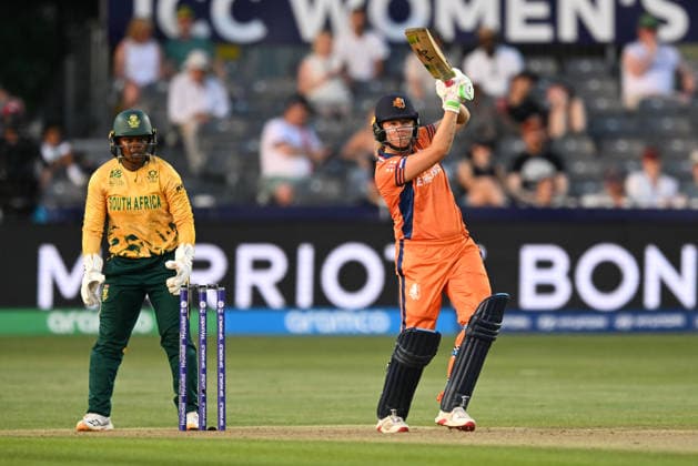 South Africa Women v Netherlands Women, ICC Women s T20 World Cup Sterre Kalis of Netherlands plays an attacking shot during the ICC Women s T20 World Cup match between South Africa Women and Netherlands Women at the Seat Unique Stadium, Bristol, UK on 25 June 2026. Bristol Seat Unique Stadium Gloucestershire UK Editorial use only , Copyright: xGrahamxHuntx PSI-24401-0110