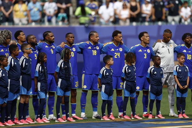 FIFA World Cup, WM, Weltmeisterschaft, Fussball 2026 - Group E - Curacao vs Ivory Coast Players of Curacao line up ahead of the FIFA World Cup 2026 group stage match Curacao against Ivory Coast, in Philadelphia, Pennsylvania, USA, 25 June 2026. PHILADELPHIA United States  Copyright: xWILLxOLIVERx