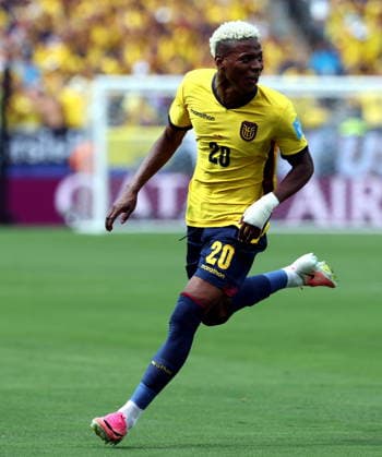FIFA World Cup, WM, Weltmeisterschaft, Fussball 2026 - Group E - Ecuador vs Germany Nilson Angulo of Ecuador celebrates scoring the 1-1 during the FIFA World Cup 2026 group stage match Ecuador against Germany, in New Jersey, USA, 25 June 2026. NEW JERSEY United States  Copyright: xSARAHxYENESELx