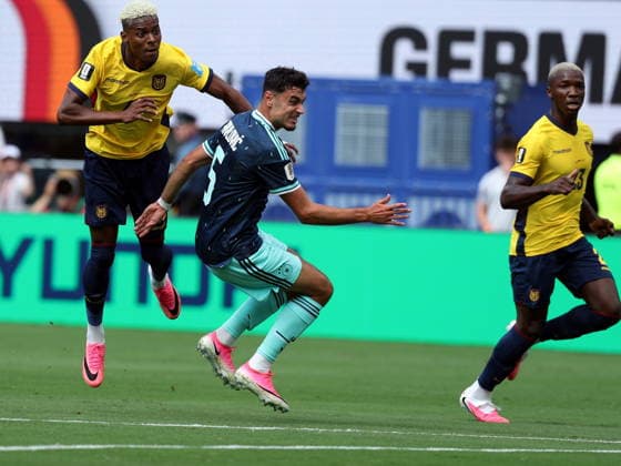 FIFA World Cup, WM, Weltmeisterschaft, Fussball 2026 - Group E - Ecuador vs Germany Nilson Angulo of Ecuador scores the 1-1 during the FIFA World Cup 2026 group stage match Ecuador against Germany, in New Jersey, USA, 25 June 2026. NEW JERSEY United States  Copyright: xSARAHxYENESELx