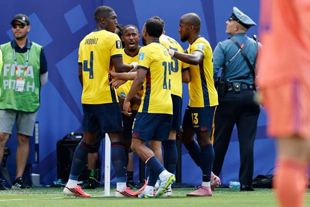 25.06.2026, Fussball, Herren, FIFA Weltmeisterschaft 2026, Vorrunde, Gruppe E, New York, Ecuador - Deutschland, Torjubel zum 1:1, Torschütze: Nilson Angulo (Ecuador) New York MetLife Stadium New York Vereinigte Staaten von Amerika (US) *** June 25, 2026, Soccer, Men s, 2026 FIFA World Cup, Group Stage, Group E, New York, Ecuador vs. Germany, Celebration of the 1-1 goal, Goal scorer: Nilson Angulo, Ecuador, New York, MetLife Stadium, New York, United States of America, US Copyright: xSebastianxBachx