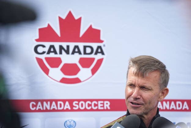 June 25, 2026, Vancouver, Bc, CANADA: Canada head coach Jesse Marsch speaks to reporters before a FIFA World Cup, WM, Weltmeisterschaft, Fussball soccer training session, in Vancouver, on Thursday, June 25, 2026. Canada News - June 25, 2026  - ZUMAc35_ 20260625_zaf_c35_067 Copyright: xDarrylxDyckx