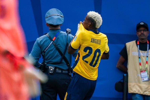 FIFA Fussball Weltmeisterschaft 2026, Gruppe E, Spiel 3, Ecuador vs Deutschand, 25.06.2026, Metlife-Stadion in New Jersey Tor zum 1:1 durch Nilson Angulo (Ecuador) *** 2026 FIFA World Cup, Group E, Match 3, Ecuador vs. Germany, June 25, 2026, MetLife Stadium in New Jersey. Nilson Angulo scores the 1-1 goal for Ecuador. Copyright: xBahhoxKarax