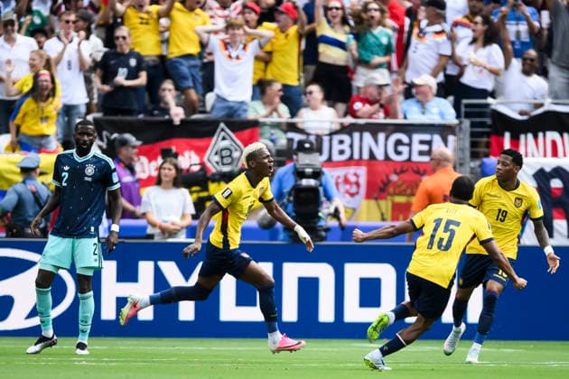Ecuador v Germany - FIFA World Cup, WM, Weltmeisterschaft, Fussball 2026 Nilson Angulo of Ecuador celebrates after scoring a goal during the FIFA World Cup 2026 Group E football match between Ecuador and Germany. East Rutherford United States Copyright: xNicolòxCampox