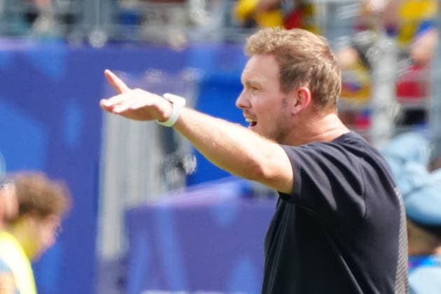 Bundestrainer Julian Nagelsmann (Deutschland Germany) regt sich auf - New York 25.06.2026: Deutschland vs. Ecuador, MetLife Stadium, World Cup 26 Gruppe E, 3. Spieltag *** German National Team Coach Julian Nagelsmann is upset New York, June 25, 2026, Germany vs. Ecuador, MetLife Stadium, World Cup 26, Group E, Matchday 3