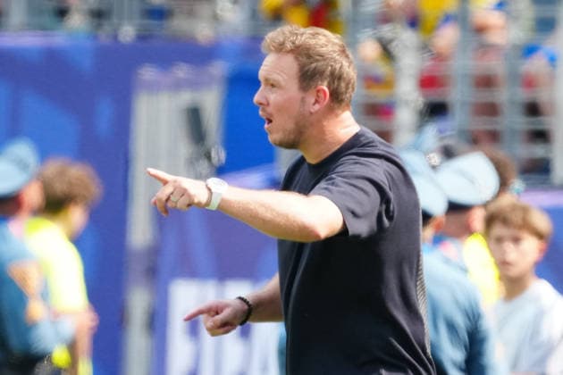 Bundestrainer Julian Nagelsmann (Deutschland Germany) regt sich auf - New York 25.06.2026: Deutschland vs. Ecuador, MetLife Stadium, World Cup 26 Gruppe E, 3. Spieltag *** German National Team Coach Julian Nagelsmann is upset New York, June 25, 2026, Germany vs. Ecuador, MetLife Stadium, World Cup 26, Group E, Matchday 3