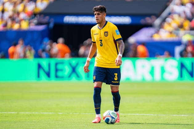 FIFA Fussball Weltmeisterschaft 2026, Gruppe E, Spiel 3, Ecuador vs Deutschand, 25.06.2026, Metlife-Stadion in New Jersey Piero Hincapie (Ecuador) *** 2026 FIFA World Cup, Group E, Match 3, Ecuador vs. Germany, June 25, 2026, MetLife Stadium in New Jersey, Piero Hincapie, Ecuador Copyright: xBahhoxKarax