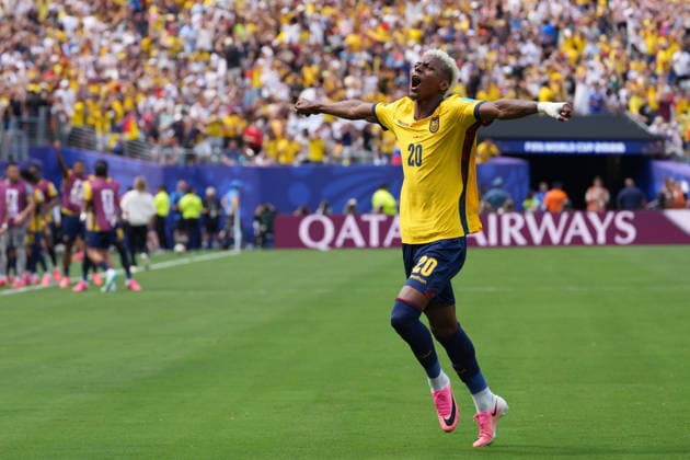 Nilson Angulo of Ecuador celebrates a goal during a Group E match at the 2026 FIFA World Cup, WM, Weltmeisterschaft, Fussball between Ecuador and Germany at MetLife Stadium in New Jersey, United States, 25 June 2026. FIFA World Cup 2026 - Group E - Ecuador vs Germany !ACHTUNG: NUR REDAKTIONELLE NUTZUNG!  Copyright: xAngelxColmenaresx GR4477 0860037542st