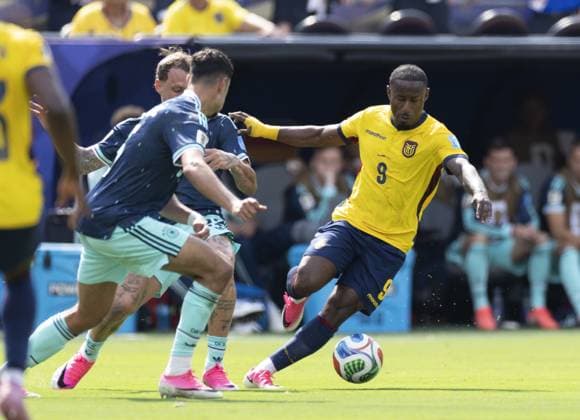 Ecuador v Germany - FIFA World Cup, WM, Weltmeisterschaft, Fussball 2026 - Group E NEW JERSEY, USA - JUNE 25: John Yeboah (9) of Ecuador in action during the 2026 FIFA World Cup First Stage Group E match between Ecuador and Germany at New Jersey Stadium (MetLife Stadium) in East Rutherford, New Jersey, USA, on June 25, 2026. Sathire Kelpa Anadolu New Jersey United States. Editorial use only. Please get in touch for any other usage.  Copyright: x2026xAnadoluxSathirexKelpax