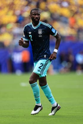 Football - FIFA World Cup, WM, Weltmeisterschaft, Fussball - Group E - Ecuador v Germany 25th June 2026 - FIFA World Cup - Group E - Ecuador v Germany - Antonio Rudiger of Germany - Photo: Simon Stacpoole Offside. New Jersey USA *** Fußball – FIFA-Weltmeisterschaft, Gruppe E: Ecuador gegen Deutschland, 25. Juni 2026 – FIFA-Weltmeisterschaft, Gruppe E: Ecuador gegen Deutschland – Antonio Rüdiger (Deutschland), Foto: Simon Stacpoole – Abseits – New Jersey, USA  Copyright: xSimonxStacpoolexOffside