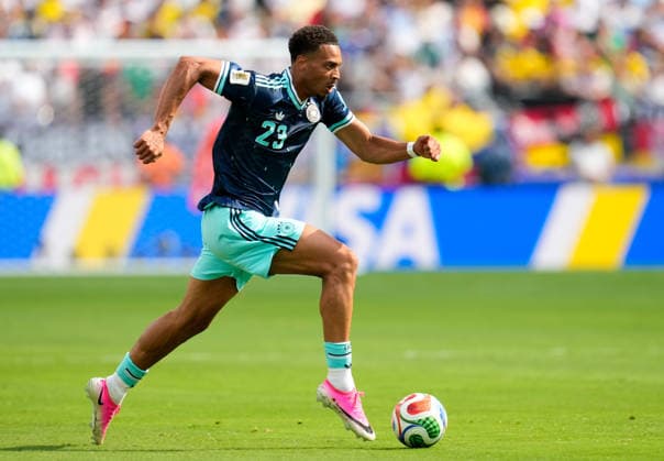 Felix Nmecha (Deutschland, 23) am Ball. USA, FIFA Weltmeisterschaft, Ecuador vs Deutschland, East Rutherford, 25.06.2026 USA, FIFA Weltmeisterschaft, Ecuador vs Deutschland, East Rutherford, 25.06.2026 East Rutherford *** Felix Nmecha, Germany, 23, on the ball, USA, FIFA World Cup, Ecuador vs. Germany, East Rutherford, June 25, 2026, USA, FIFA World Cup, Ecuador vs. Germany, East Rutherford, June 25, 2026, East Rutherford Copyright: xEibner-Pressefoto ScottxColemanx EP_SCN