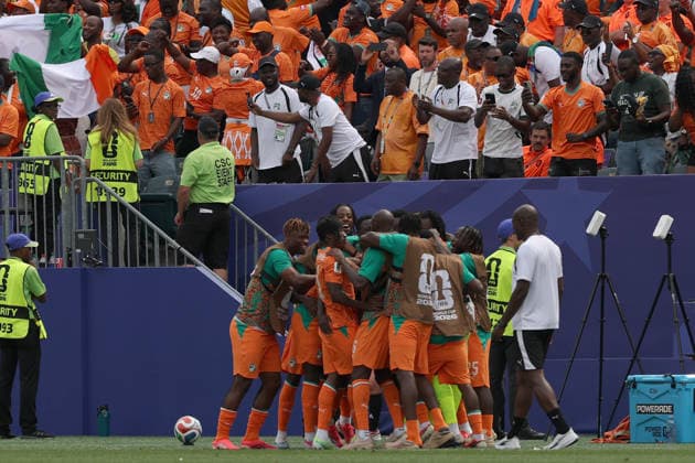 Players of Ivory Coast celebrate a goal during a Group E match of the 2026 FIFA World Cup, WM, Weltmeisterschaft, Fussball between Curacao and Ivory Coast at Lincoln Financial Field in Philadelphia, USA, 25 June 2026. FIFA World Cup 2026: Group E Curacao - Ivory Coast !ACHTUNG: NUR REDAKTIONELLE NUTZUNG!  Copyright: xDavidxTorox GR4485 20260625-55020711162_1