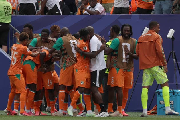 Players of Ivory Coast celebrate a goal during a Group E match of the 2026 FIFA World Cup, WM, Weltmeisterschaft, Fussball between Curacao and Ivory Coast at Lincoln Financial Field in Philadelphia, USA, 25 June 2026. FIFA World Cup 2026: Group E Curacao - Ivory Coast !ACHTUNG: NUR REDAKTIONELLE NUTZUNG!  Copyright: xDavidxTorox GR4476 20260625-55020711191_1