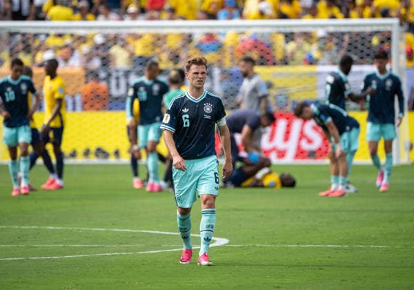 Fußball, Herren, FIFA World Cup, WM, Weltmeisterschaft, Fussball 2026, Spiel in New York New Jersey, Ecuador - Deutschland (Gruppe E, 3. Spieltag), Joshua Kimmich (Deutschland), 25.06. 2026, *** Soccer, Men s, 2026 FIFA World Cup, Match in New York and New Jersey, Ecuador vs. Germany, Group E, Matchday 3, Joshua Kimmich (Germany), June 25, 2026, Copyright: xMatthiasxKochx