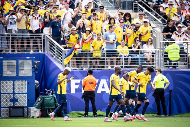 FOOTBALL : Allemagne vs Equateur- Coupe du monde FIFA 2026. Stade de Newark, New Jersey, Etats-Unis. 25-06-2026 Antonio Ruediger 2 (Germany) et John Mercado 20 (Ecuador)  Copyright: xx