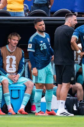 FIFA Fussball Weltmeisterschaft 2026, Gruppe E, Spiel 3, Ecuador vs Deutschand, 25.06.2026, Metlife-Stadion in New Jersey Deniz Undav (Deutschland) Malick Thiaw (Deutschland) Julian Nagelsmann (Deutschland) Einwechselung *** 2026 FIFA World Cup, Group E, Match 3, Ecuador vs. Germany, June 25, 2026, MetLife Stadium in New Jersey Deniz Undav (Germany) Malick Thiaw (Germany) Julian Nagelsmann (Germany) Substitution Copyright: xBahhoxKarax