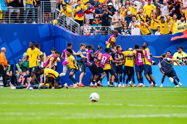 FIFA Fussball Weltmeisterschaft 2026, Gruppe E, Spiel 3, Ecuador vs Deutschand, 25.06.2026, Metlife-Stadion in New Jersey Tor zum 2:1 durch Gonzalo Plata *** 2026 FIFA World Cup, Group E, Match 3, Ecuador vs. Germany, June 25, 2026, MetLife Stadium in New Jersey; Gonzalo Plata scores the goal to make it 2–1 Copyright: xBahhoxKarax