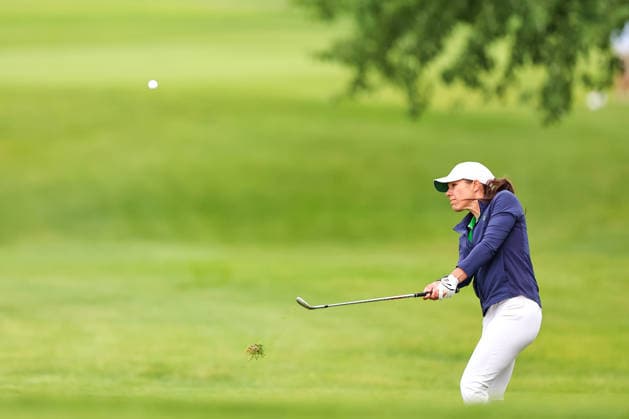 Joanna Coe of the United States plays an approach shot from the second fairway during the first round of the 2026 KPMG Women s PGA, Golf Herren Championship at Hazeltine National Golf Club on June 25, 2026 in Chaska, Minnesota. CSM. Golf 2026: KPMG Women s PGA Championship Round One  - ZUMAc04_ 20260625_zma_c04_070 Copyright: xStevenxGarciax