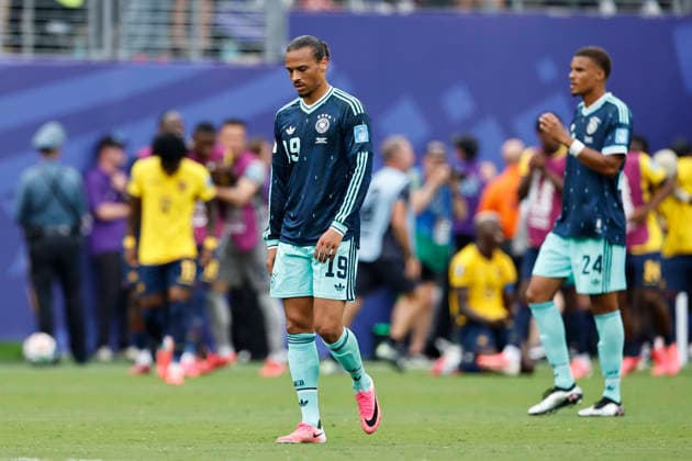 25.06.2026, Fussball, Herren, FIFA Weltmeisterschaft 2026, Vorrunde, Gruppe E, New York, Ecuador - Deutschland, Leroy Sane (Deutschland) enttäuscht New York MetLife Stadium New York Vereinigte Staaten von Amerika (US) *** June 25, 2026, Soccer, Men s, 2026 FIFA World Cup, Group Stage, Group E, New York, Ecuador vs. Germany, Leroy Sané, Germany Disappoints, New York, MetLife Stadium, New York, United States of America, US Copyright: xSebastianxBachx