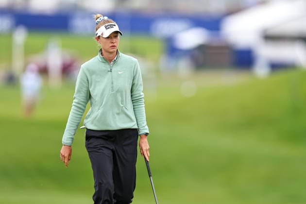 Nelly Korda of the United States walks to the green from the second fairway during the first round of the 2026 KPMG Women s PGA, Golf Herren Championship at Hazeltine National Golf Club on June 25, 2026 in Chaska, Minnesota. CSM. Golf 2026: KPMG Women s PGA Championship Round One  - ZUMAc04_ 20260625_zma_c04_089 Copyright: xStevenxGarciax