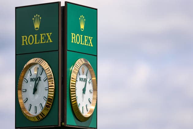 A Rolex clock on the 18th hole during the first round of the 2026 KPMG Women s PGA, Golf Herren Championship at Hazeltine National Golf Club on June 25, 2026 in Chaska, Minnesota. CSM. Chaska USA - ZUMAc04_ 20260625_zma_c04_154 Copyright: xStevenxGarciax