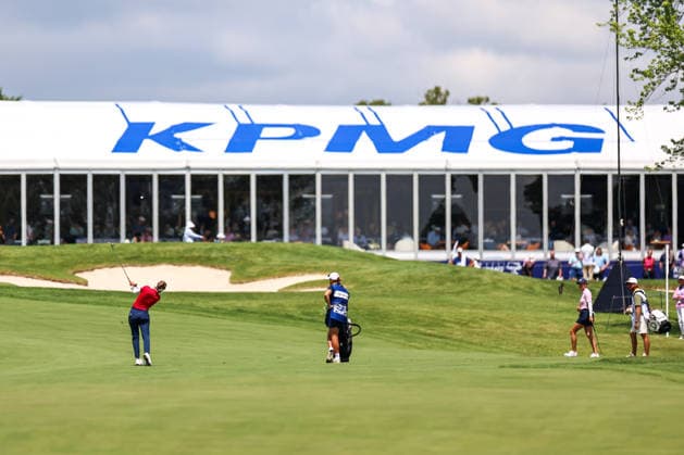 Nastasia Nadaud of France plays an approach shot from the ninth fairway during the first round of the 2026 KPMG Women s PGA, Golf Herren Championship at Hazeltine National Golf Club on June 25, 2026 in Chaska, Minnesota. CSM. Chaska USA - ZUMAc04_ 20260625_zma_c04_157 Copyright: xStevenxGarciax