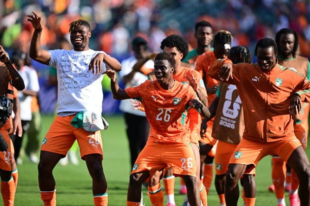 Curacao v Ivory Coast - FIFA World Cup, WM, Weltmeisterschaft, Fussball 2026 - Group E PHILADELPHIA, USA - JUNE 25: Players of Ivory Coast celebrate after the 2026 FIFA World Cup First Stage Group E match between Curacao and Ivory Coast at Lincoln Financial Field (Philadelphia Stadium) in Philadelphia, Pennsylvania, United States on June 25, 2026. Abdulhamid Hosbas Anadolu Pennsylvania United States. Editorial use only. Please get in touch for any other usage.  Copyright: x2026xAnadoluxAbdulhamidxHosbasx