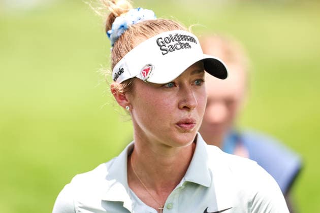 Nelly Korda of the United States looks on after finishing her round during the first round of the 2026 KPMG Women s PGA, Golf Herren Championship at Hazeltine National Golf Club on June 25, 2026 in Chaska, Minnesota. CSM. Chaska USA - ZUMAc04_ 20260625_zma_c04_165 Copyright: xStevenxGarciax