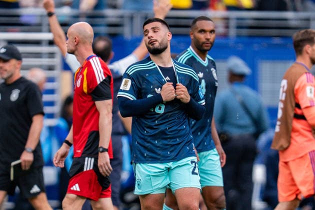 FIFA Fussball Weltmeisterschaft 2026, Gruppe E, Spiel 3, Ecuador vs Deutschand, 25.06.2026, Metlife-Stadion in New Jersey Deniz Undav (Deutschland) unzufrieden nach Abpfiff *** 2026 FIFA World Cup, Group E, Match 3, Ecuador vs. Germany, June 25, 2026, MetLife Stadium in New Jersey: Deniz Undav of Germany dissatisfied after the final whistle Copyright: xBahhoxKarax