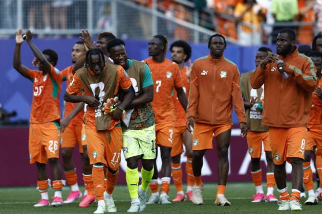 FIFA World Cup, WM, Weltmeisterschaft, Fussball 2026 - Group E - Curacao vs Ivory Coast Players of Ivory Coast celebrate winning the FIFA World Cup 2026 group stage match Curacao against Ivory Coast, in Philadelphia, Pennsylvania, USA, 25 June 2026. PHILADELPHIA United States  Copyright: xWILLxOLIVERx