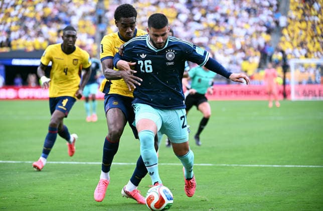 Fussball, Länderspiel, Herren, FIFA World Cup, WM, Weltmeisterschaft, Fussball 2026, Fussball-Weltmeisterschaft, USA, Gruppe E, MetLife Stadium New Jersey: Ecuador - Deutschland 2:1; Deniz Undav (GER). Aktion *** Soccer, International Match, Men s, 2026 FIFA World Cup, Soccer World Cup, USA, Group E, MetLife Stadium, New Jersey, Ecuador vs. Germany 2–1, Deniz Undav (GER), Action
