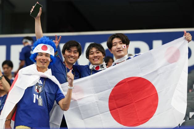 Fans of Japan cheer prior to FIFA Men’s World Cup 2026 Group Stage football match between Japan and Sweden at Dallas Stadium, in East Rutherford on June 25th 2026 (Photo by Leo Barrilari SPP)  Copyright: xLeoxBarrilari SPPx Sportspressphoto_SPR176870