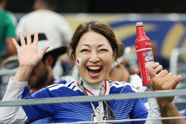 A fan of Japan cheers prior to FIFA Men’s World Cup 2026 Group Stage football match between Japan and Sweden at Dallas Stadium, in East Rutherford on June 25th 2026 (Photo by Leo Barrilari SPP)  Copyright: xLeoxBarrilari SPPx Sportspressphoto_SPR176884